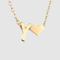 Stainless Steel Titanium Steel 14K Gold Plated Fashion Plating Letter Necklace sku image 75