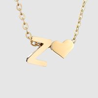 Stainless Steel Titanium Steel 14K Gold Plated Fashion Plating Letter Necklace sku image 76