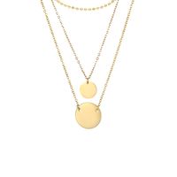 Multi-layered Wearing Round Pendant 316l Stainless Steel 14k Gold Plated Necklace sku image 2