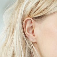 Simple Stainless Steel Double C Earrings No Pierced Geometric Gold-plated Ear Clip Earrings For Women sku image 1