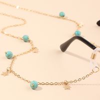 Fashion Blue Turquoise Pendant Glasses Chain Popular Five-pointed Star Hanging Neck Chain Wholesale main image 3