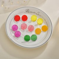 Korean Exaggerated Fashion Acrylic Plastic Candy Color Earrings For Women main image 2