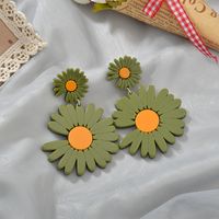 Fashion Acetate Plate Daisy Long Flower Simple Earrings For Women main image 4
