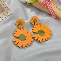 Fashion Acetate Plate Daisy Long Flower Simple Earrings For Women main image 5