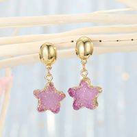 Fashion Sweet Korean Natural Stone Star Small Earrings For Women main image 4