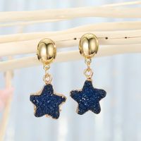 Fashion Sweet Korean Natural Stone Star Small Earrings For Women main image 5