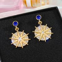 925 Silver Needle Rainbow Umbrella Rhinestone Cross Earrings Wholesale Nihaojewelry main image 6