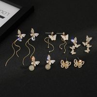925 Silver Needle Pearl White Butterfly Earrings Wholesale Nihaojewelry main image 3