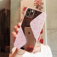 S-shaped Glitter Mirror  Iphone11 Huawei P40pro Candy Color Glass  Phone Case main image 1