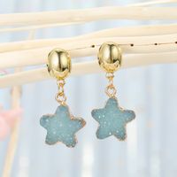 Fashion Sweet Korean Natural Stone Star Small Earrings For Women sku image 6