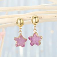 Fashion Sweet Korean Natural Stone Star Small Earrings For Women sku image 7