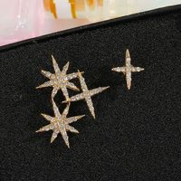 925 Silver Needle Rainbow Umbrella Rhinestone Cross Earrings Wholesale Nihaojewelry sku image 5