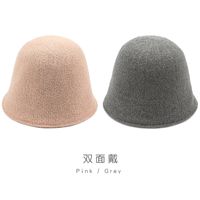 Nouveau Coréen Double Face Porter Mode Casual All-match Couleur Unie Pliable Femmes Chapeau De Pêcheur Seau sku image 3