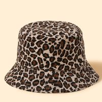 ليوبارد طباعة الوجهين الساخن بيع حوض قبعة السيدات الشمس قبعة جديد صياد قبعة sku image 1