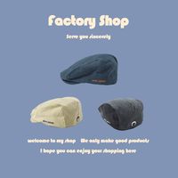 Fashion Retro Embroidery Anti-wearing Peaked Forward Cap  Thin Moon Beret Hat main image 2