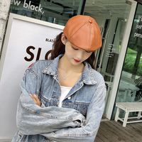 Fashion Leather Forward Korean Wild Cap Retro Tide Winter Hat For Women Wholesale main image 3