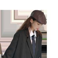 Fashion Leather Forward Korean Wild Cap Retro Tide Winter Hat For Women Wholesale main image 6