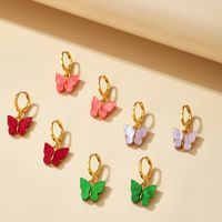 New Fashion Simple Cute Candy Color Butterfly Earrings Wholesale Nihaojewelry main image 2