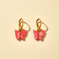 New Fashion Simple Cute Candy Color Butterfly Earrings Wholesale Nihaojewelry main image 5