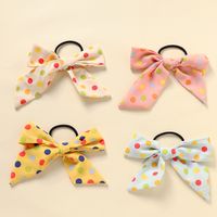 New Bow Hair Tie Wave Dot Fabric Ribbon Hair Rope  Set main image 1