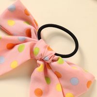 New Bow Hair Tie Wave Dot Fabric Ribbon Hair Rope  Set main image 4