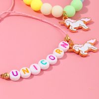 Korean Candy Color Letters Children's Beaded Unicorn Bracelet Two-piece Set Wholesale Nihaojewelry main image 4