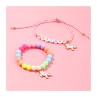 Außenhandel Grenz Überschreitende Koreanische Version Von Bonbon Farb Buchstaben Kinder Perlen Einhorn Armband Zweiteiliger Yiwu Schmuck Großhandel main image 5