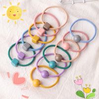 Korean Simple Girl Candy Color  Round Ball Square Head Rope main image 2