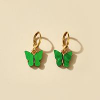 New Fashion Simple Cute Candy Color Butterfly Earrings Wholesale Nihaojewelry sku image 1