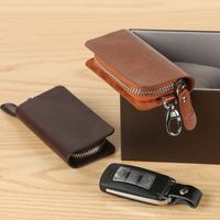 Fashion Men's Leather Zipper Multi-function Car Key Clip Wholesale main image 3