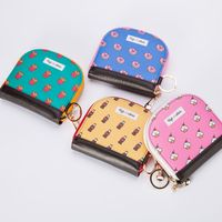 New Printed Zipper Leather Girls Small Wallet Portable Cartoon Cute Student Card Holder Coin Purse main image 1