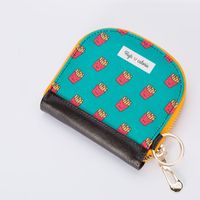 New Printed Zipper Leather Girls Small Wallet Portable Cartoon Cute Student Card Holder Coin Purse main image 4