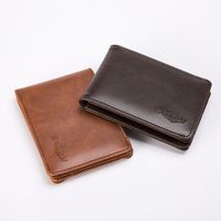 Korean Men's Leather Short Retro Cross Men's Wallet Wholesale main image 1