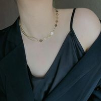 Kurzer Stil Ins Stil Mode 14k Gold Anti-verblassen Smiley Panzer Kette Nähte Choker Schlüsselbein Kette Frauen main image 1