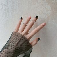 Corée Ouverte Bague En Alliage De Laiton Réglable Perle En Forme De U Pour Les Femmes main image 5
