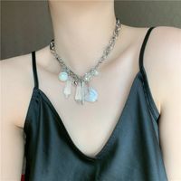 Fashion Short Exaggerated Fashion Thick Chain Pearl Crystal Pendant Clavicle Chain Necklace For Women main image 1