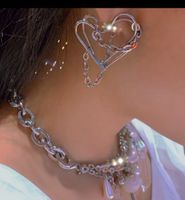 Mode Courte Exagérée Mode Chaîne Épaisse Perle Cristal Pendentif Chaîne De La Clavicule Collier Pour Les Femmes main image 6