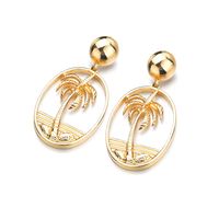 Hot-selling New Arrival All-match Metal Alloy Earrings Europe And America Creative Simple Graceful Metal Hollow Coconut Stud Earrings For Women main image 2