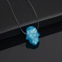 Acrylic Cellulose Acetate Sheet Synthetic Opal Palm Pendant Necklace Lucky Hand White Blue Creative Ornament main image 3