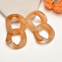 Cross-border Hot Selling New Creative Hollow Irregular Ring Joint Earrings Fashion Long Acrylic Earrings main image 6