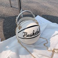 Funny Small Round Women's New Messenger Pink Chain Basketball Bag main image 6