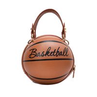 Funny Small Round Women's New Messenger Pink Chain Basketball Bag main image 5