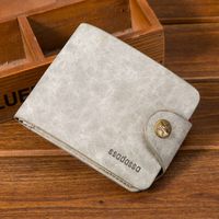 Korean Style Short Pu Soft Buckle Retro Wallet Men&#39;s Horizontal Multi-card Wallet Multifunctional Bag sku image 1