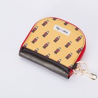 New Printed Zipper Leather Girls Small Wallet Portable Cartoon Cute Student Card Holder Coin Purse sku image 1