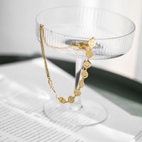 Kurzer Stil Ins Stil Mode 14k Gold Anti-verblassen Smiley Panzer Kette Nähte Choker Schlüsselbein Kette Frauen sku image 1