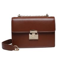 Casual All-match New Trendy Fashion Chain Shoulder Messenger Texture Small Square Bag sku image 2