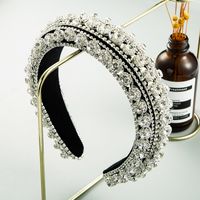 Rhinestone Heavy Industry Headband Women Retro Velvet Baroque Wide Edge Thickened Sponge Hair Accessories main image 1