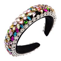 Rhinestone Heavy Industry Headband Women Retro Velvet Baroque Wide Edge Thickened Sponge Hair Accessories main image 6