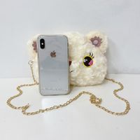 Autumn New Soft Cute Girls Heart Bear Soft Messenger Plush Chain Single Shoulder Coin Purse main image 4