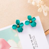 Flower Plating Alloy No Inlaid Earrings sku image 3